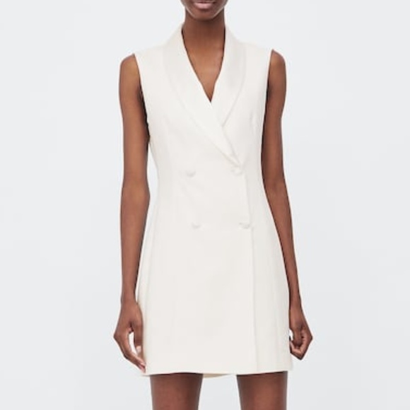 zara white blazer dress